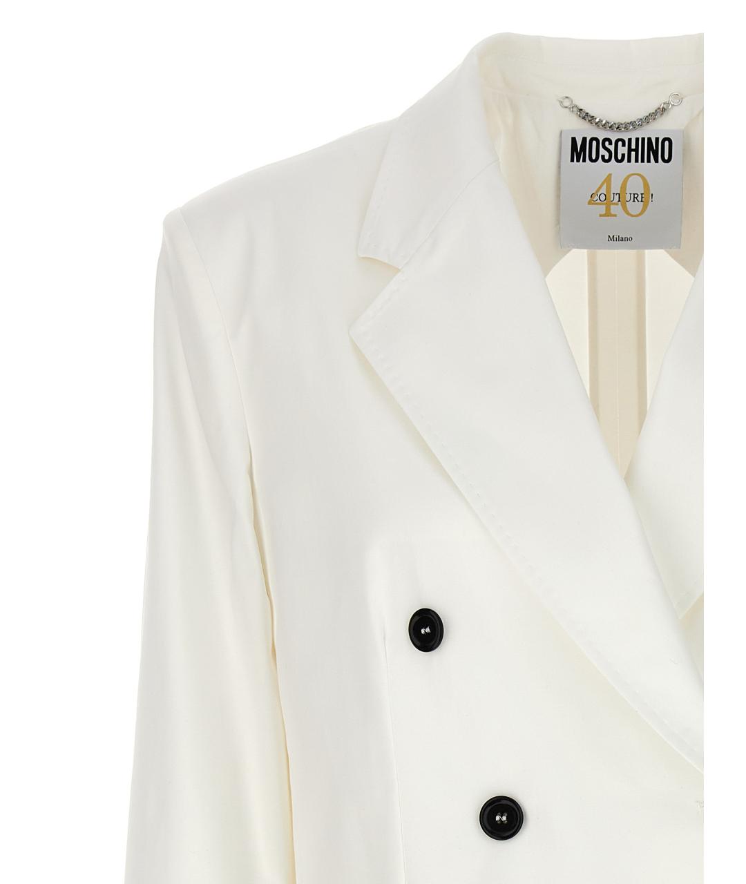 MOSCHINO Белый хлопковый жакет/пиджак, фото 3
