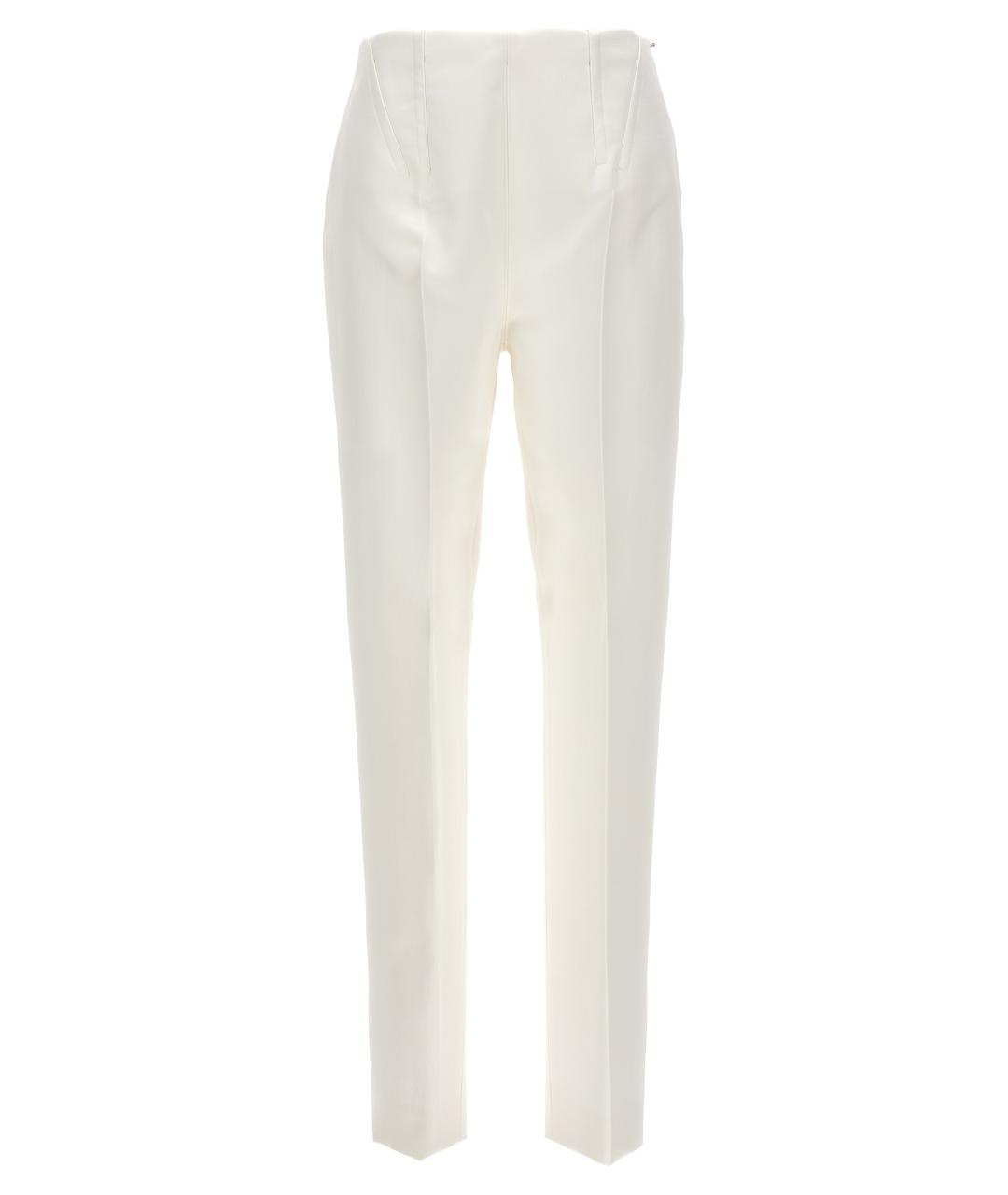SPORTMAX Белые ацетатные прямые брюки, фото 1