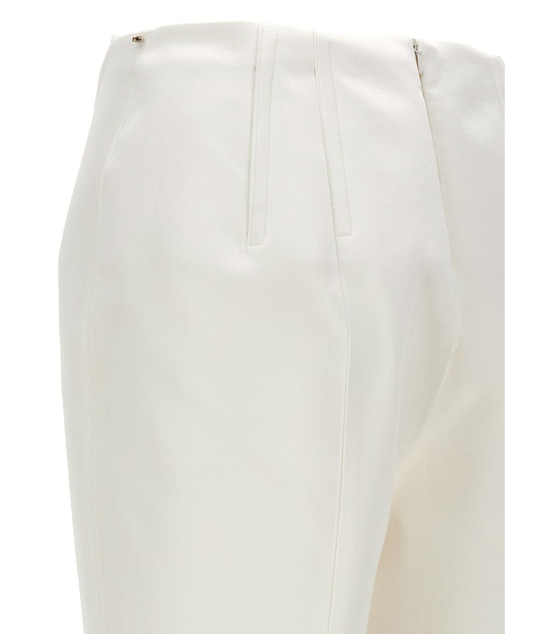 SPORTMAX Белые ацетатные прямые брюки, фото 4