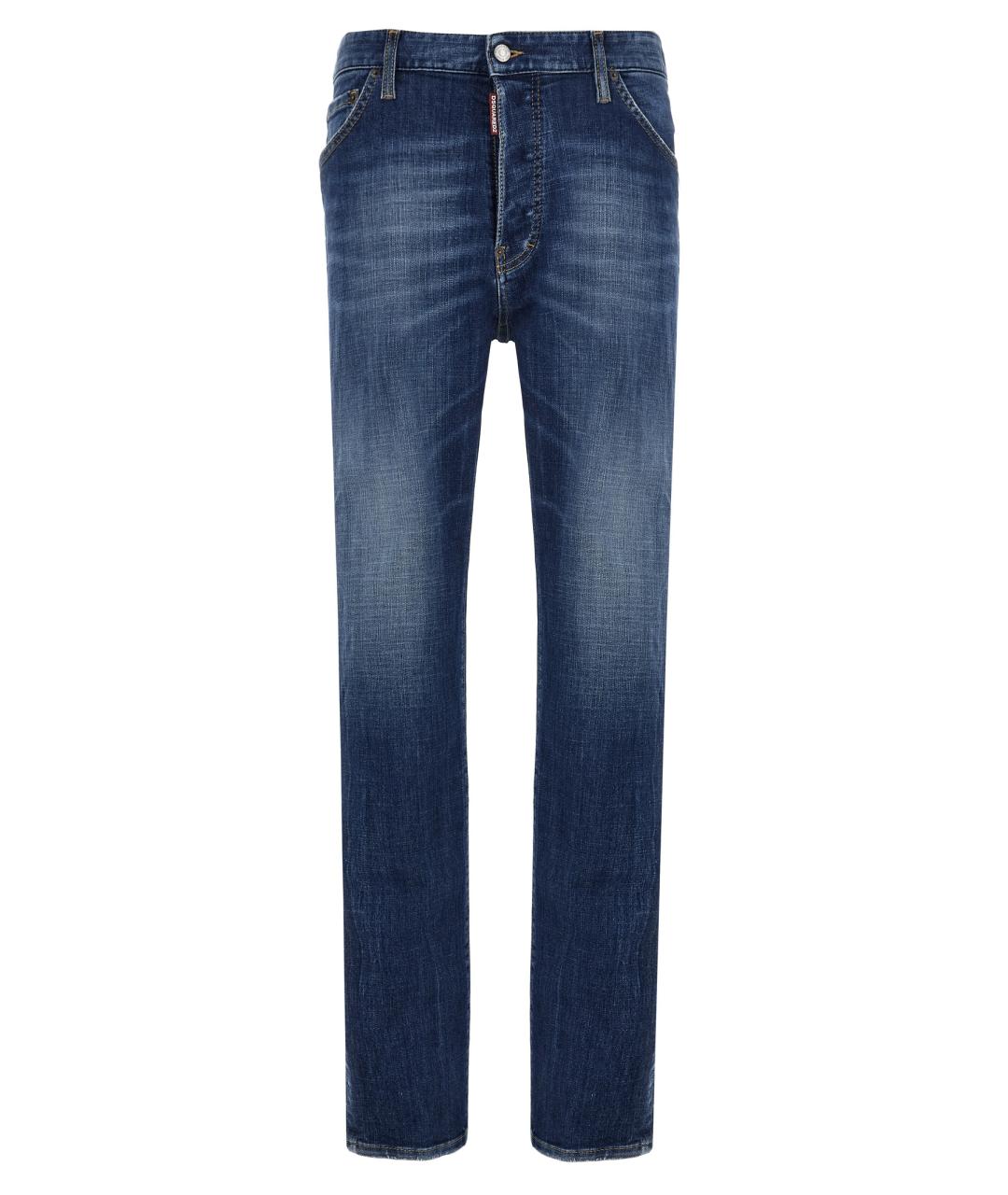 DSQUARED2 Синие хлопковые прямые джинсы, фото 1