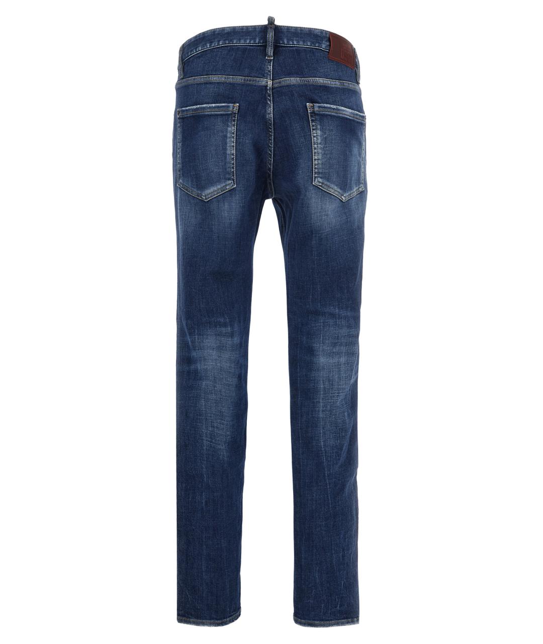 DSQUARED2 Синие хлопковые прямые джинсы, фото 2