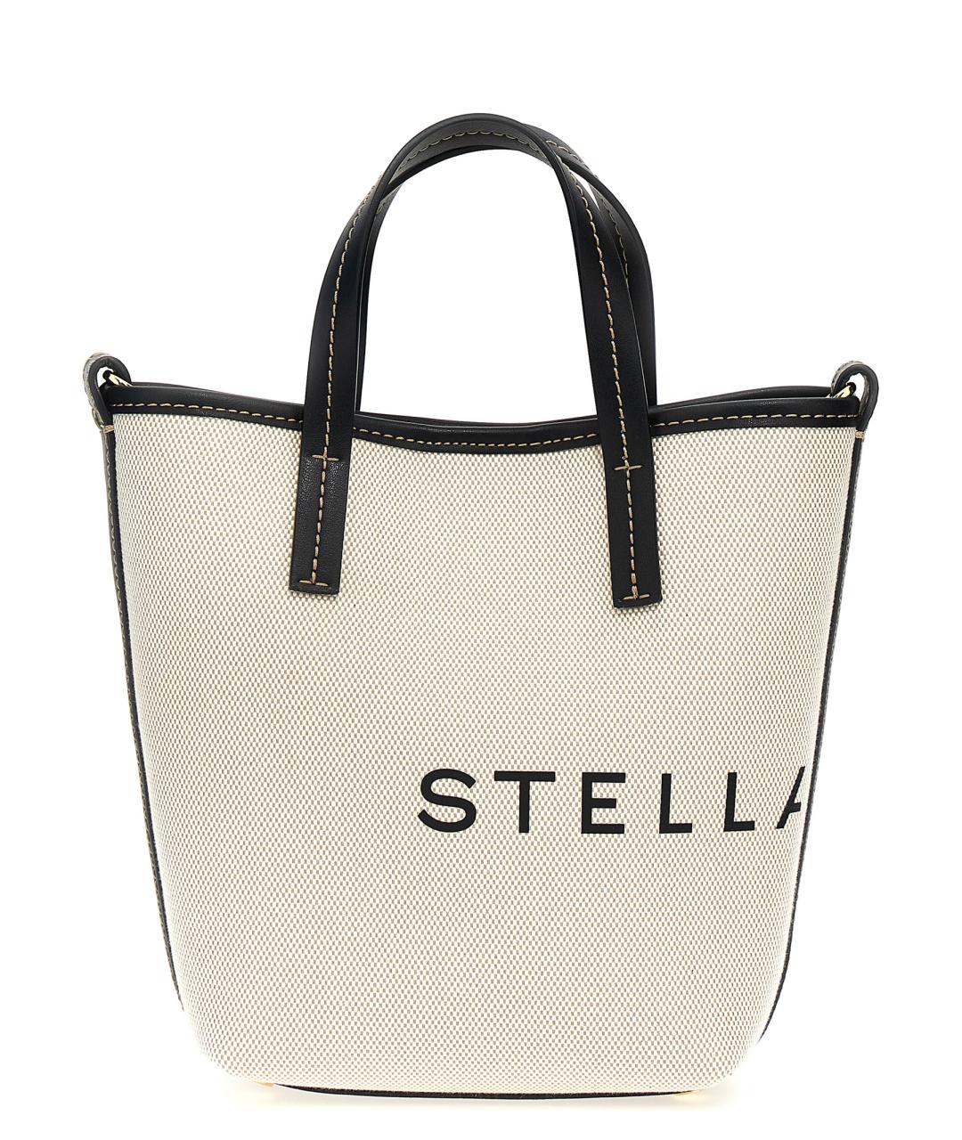STELLA MCCARTNEY Бежевая тканевая сумка тоут, фото 1