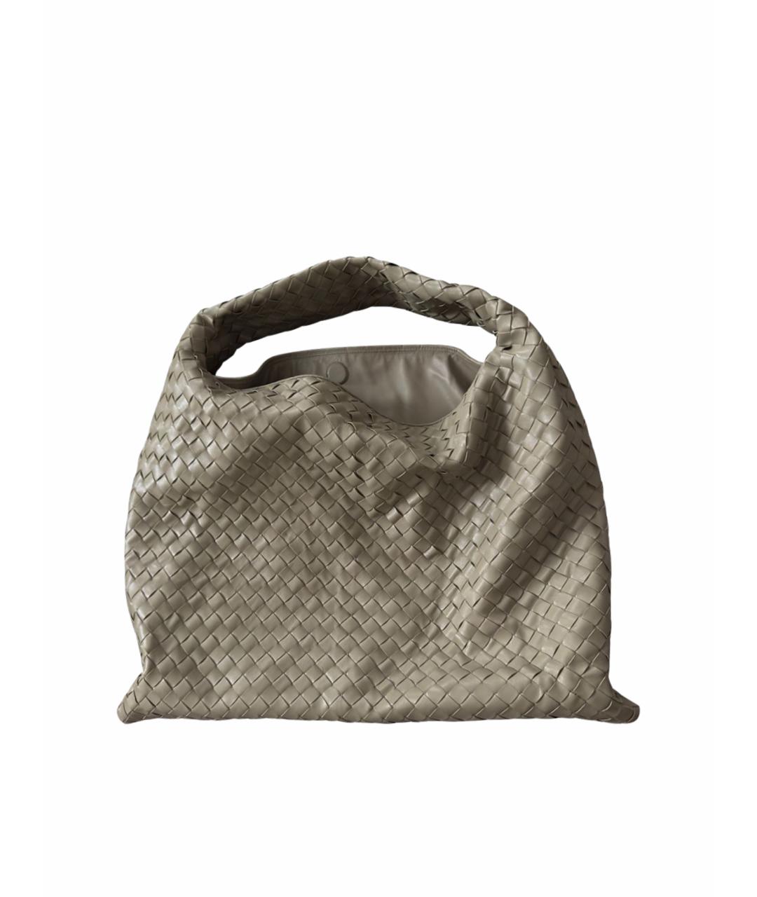 BOTTEGA VENETA Хаки кожаная сумка тоут, фото 1