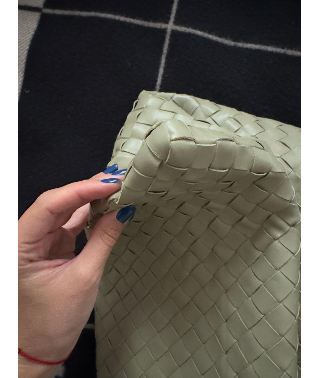 BOTTEGA VENETA Хаки кожаная сумка тоут, фото 5