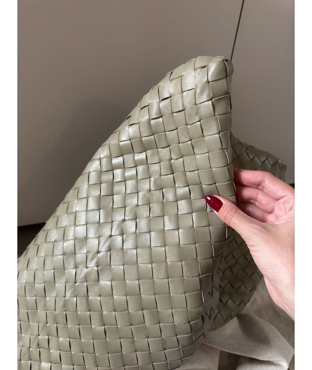 BOTTEGA VENETA Хаки кожаная сумка тоут, фото 7