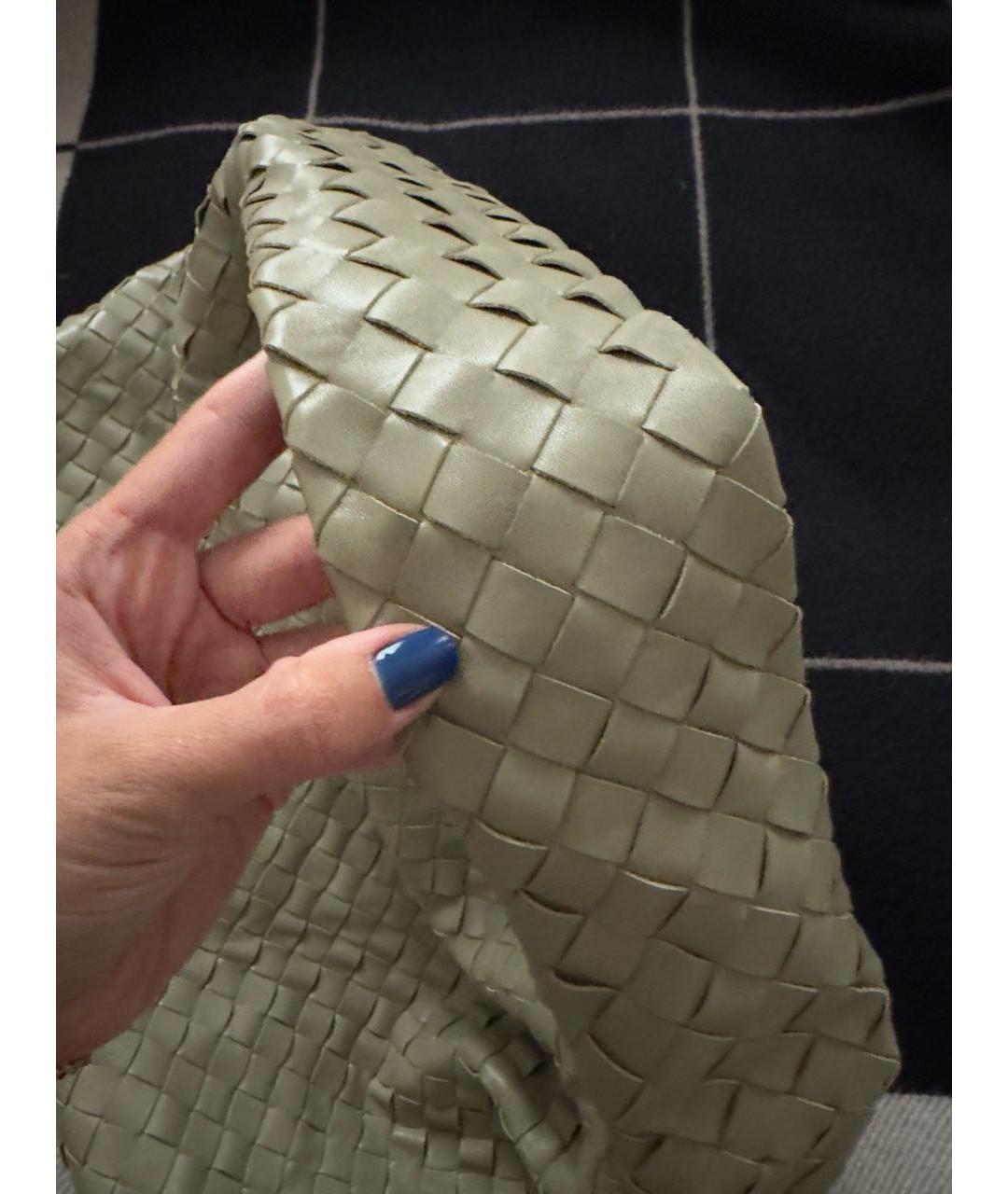 BOTTEGA VENETA Хаки кожаная сумка тоут, фото 6