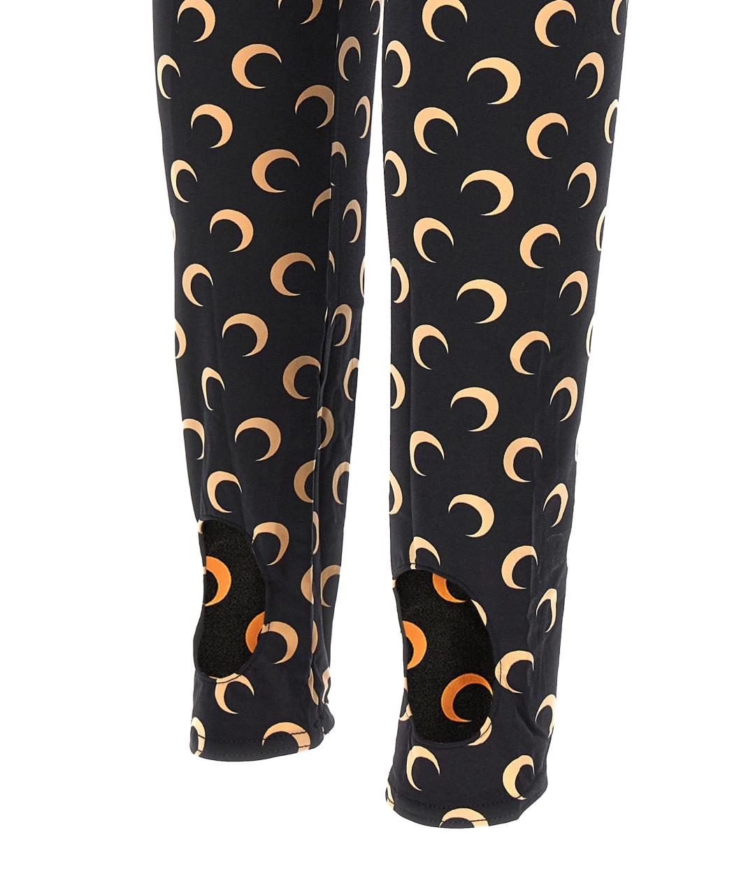 MARINE SERRE Черные полиамидовые леггинсы и велосипедки, фото 4