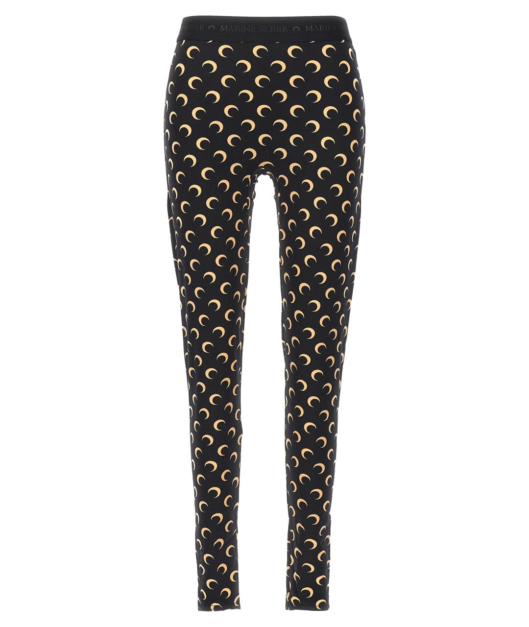 MARINE SERRE Черные полиамидовые леггинсы и велосипедки, фото 1