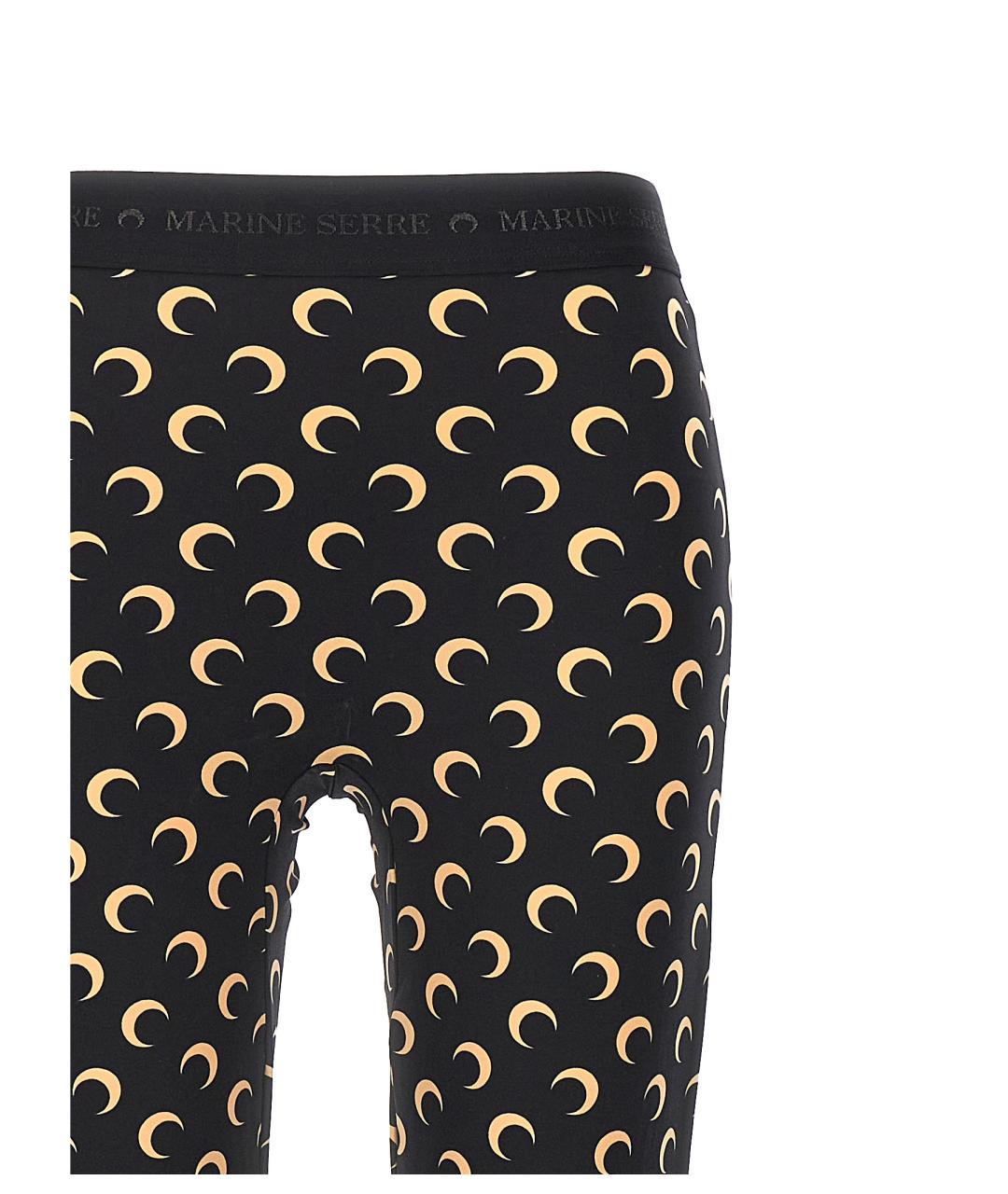 MARINE SERRE Черные полиамидовые леггинсы и велосипедки, фото 3