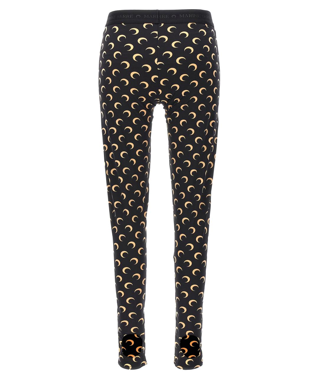 MARINE SERRE Черные полиамидовые леггинсы и велосипедки, фото 2