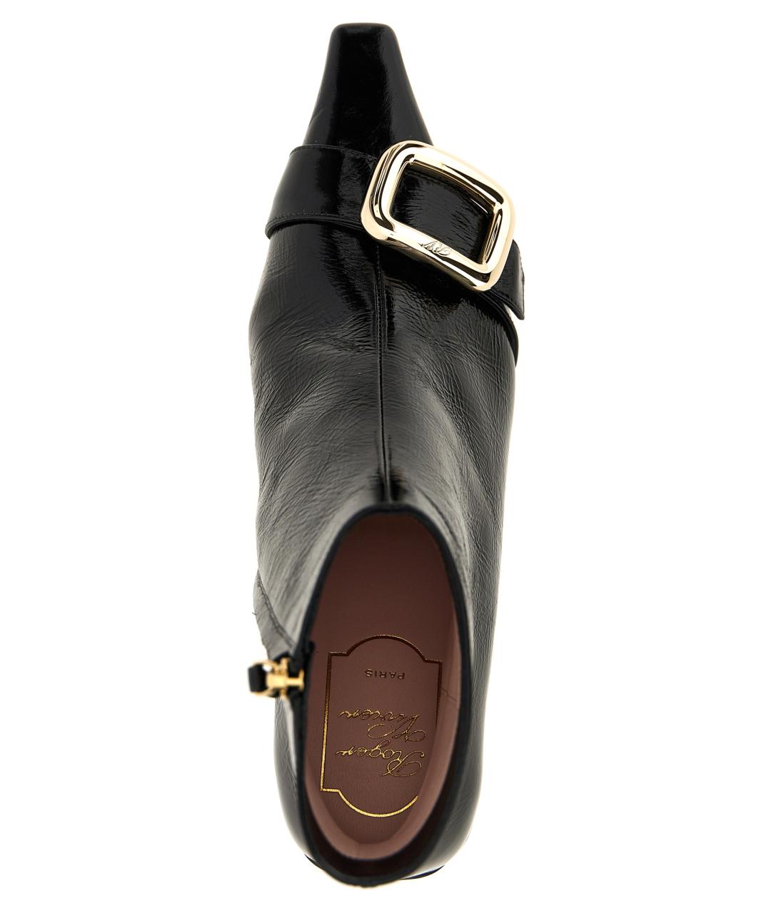 ROGER VIVIER Черные кожаные ботильоны, фото 4