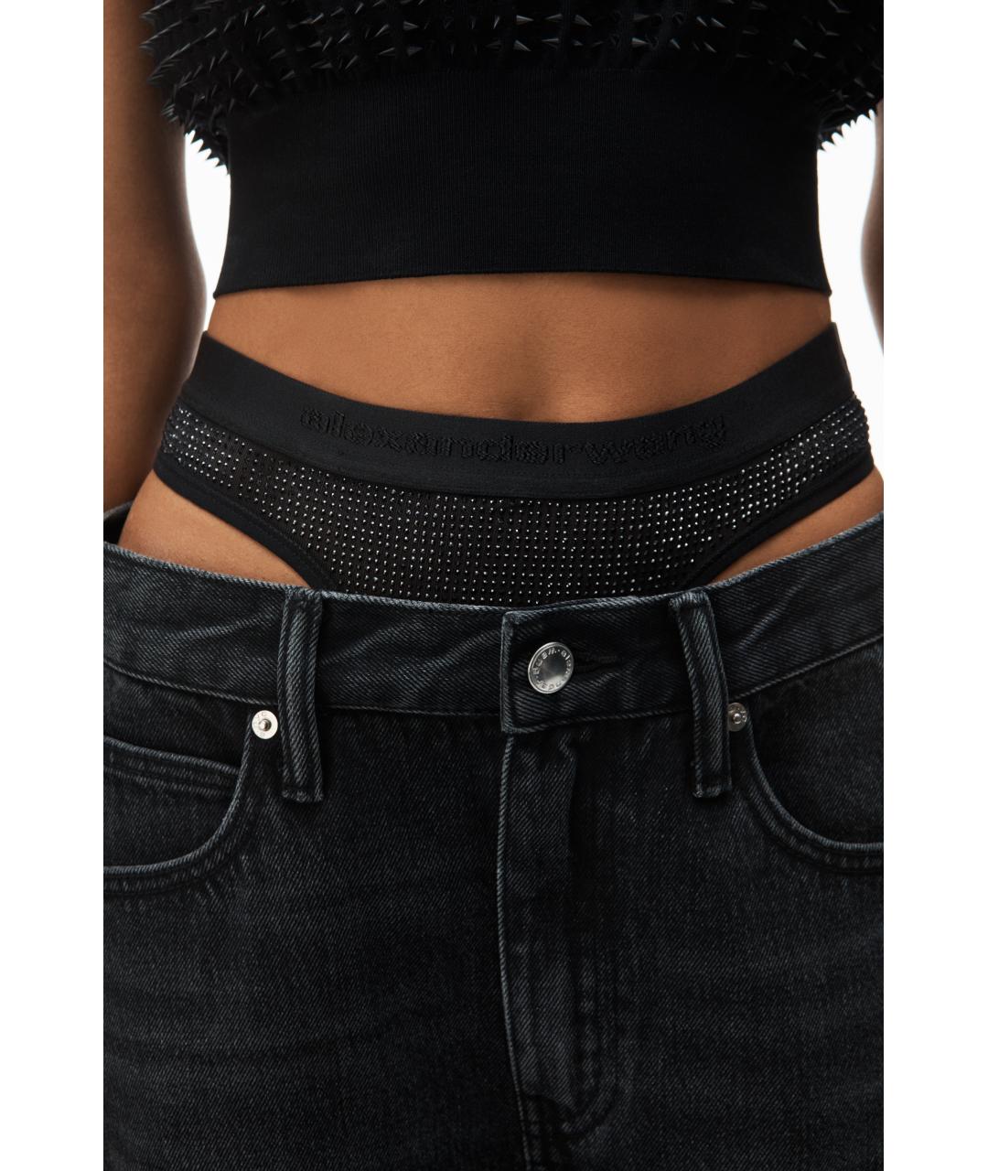 ALEXANDER WANG Черные хлопковые прямые джинсы, фото 8