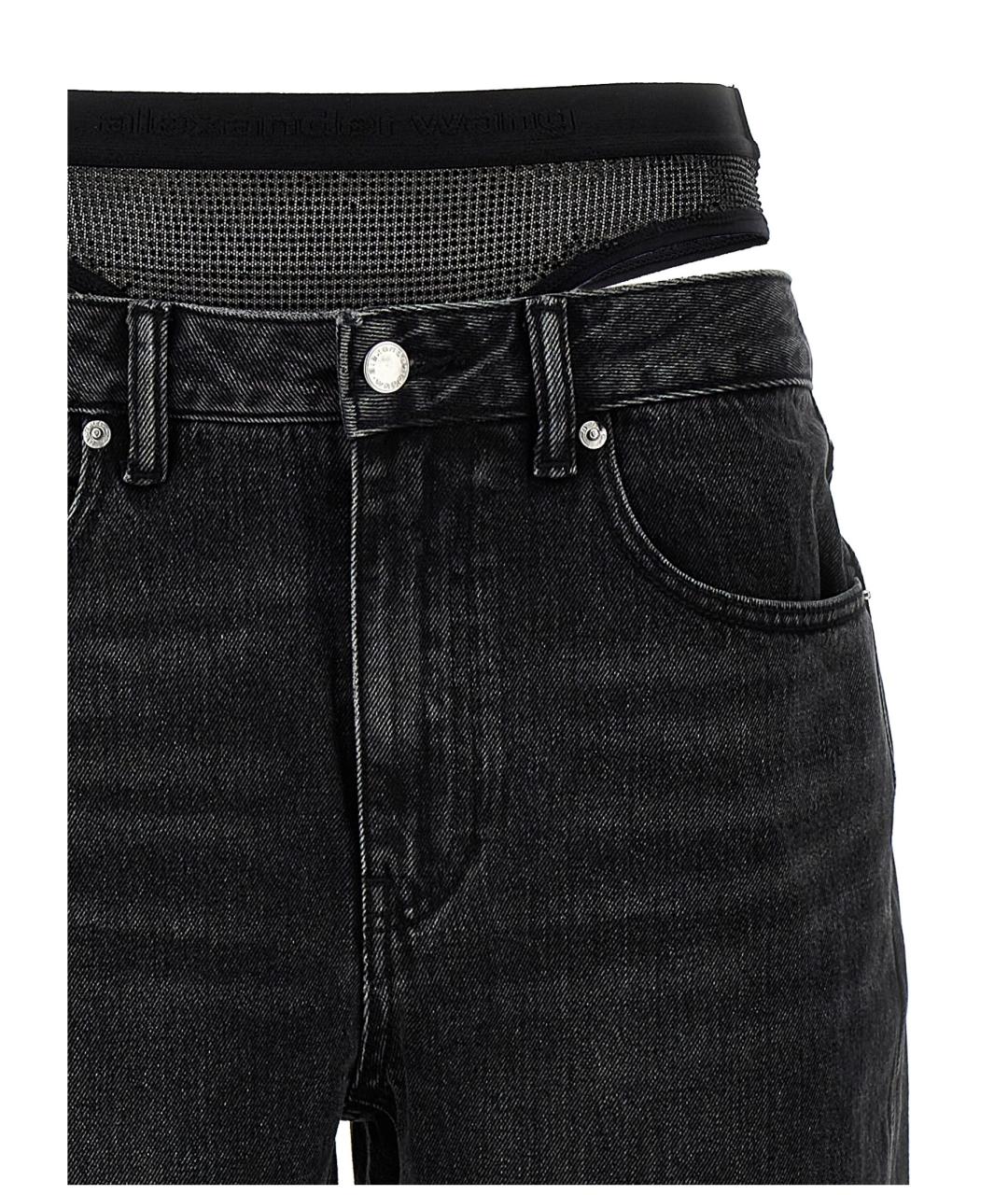 ALEXANDER WANG Черные хлопковые прямые джинсы, фото 3