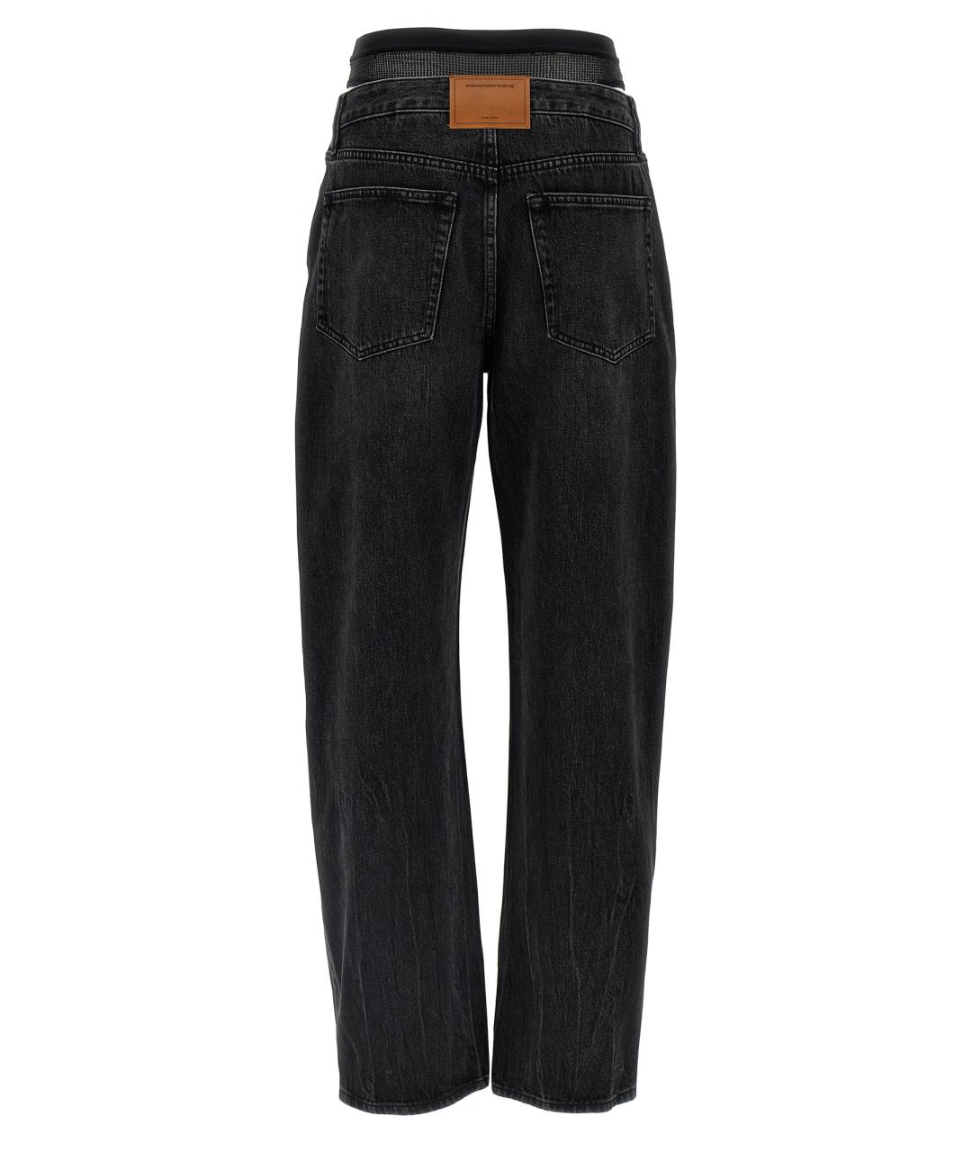 ALEXANDER WANG Черные хлопковые прямые джинсы, фото 2