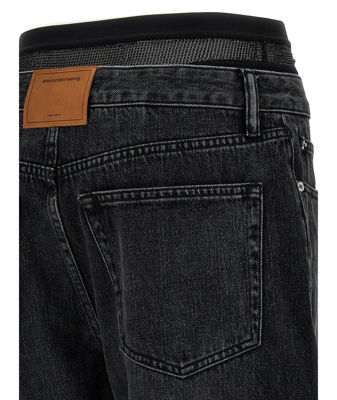 ALEXANDER WANG Черные хлопковые прямые джинсы, фото 4