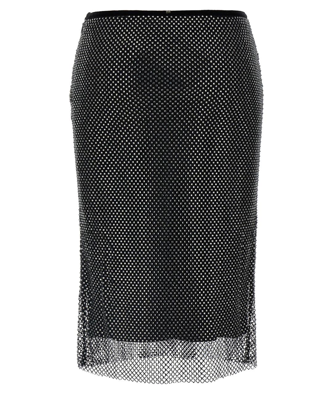 SPORTMAX Черная полиэстеровая юбка миди, фото 2