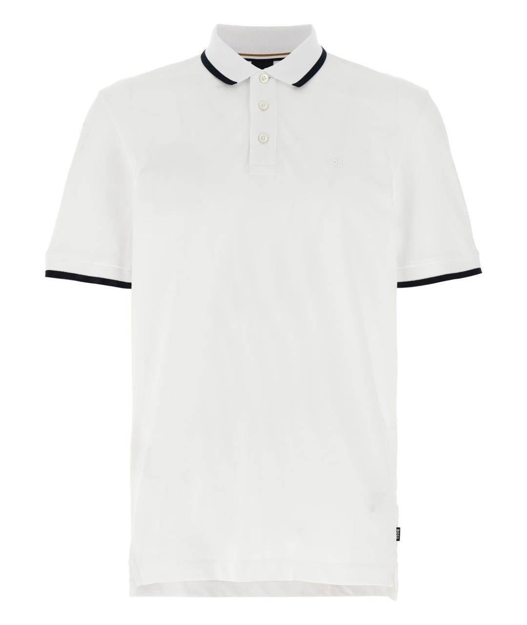 HUGO BOSS Белое хлопковое поло с коротким рукавом, фото 1
