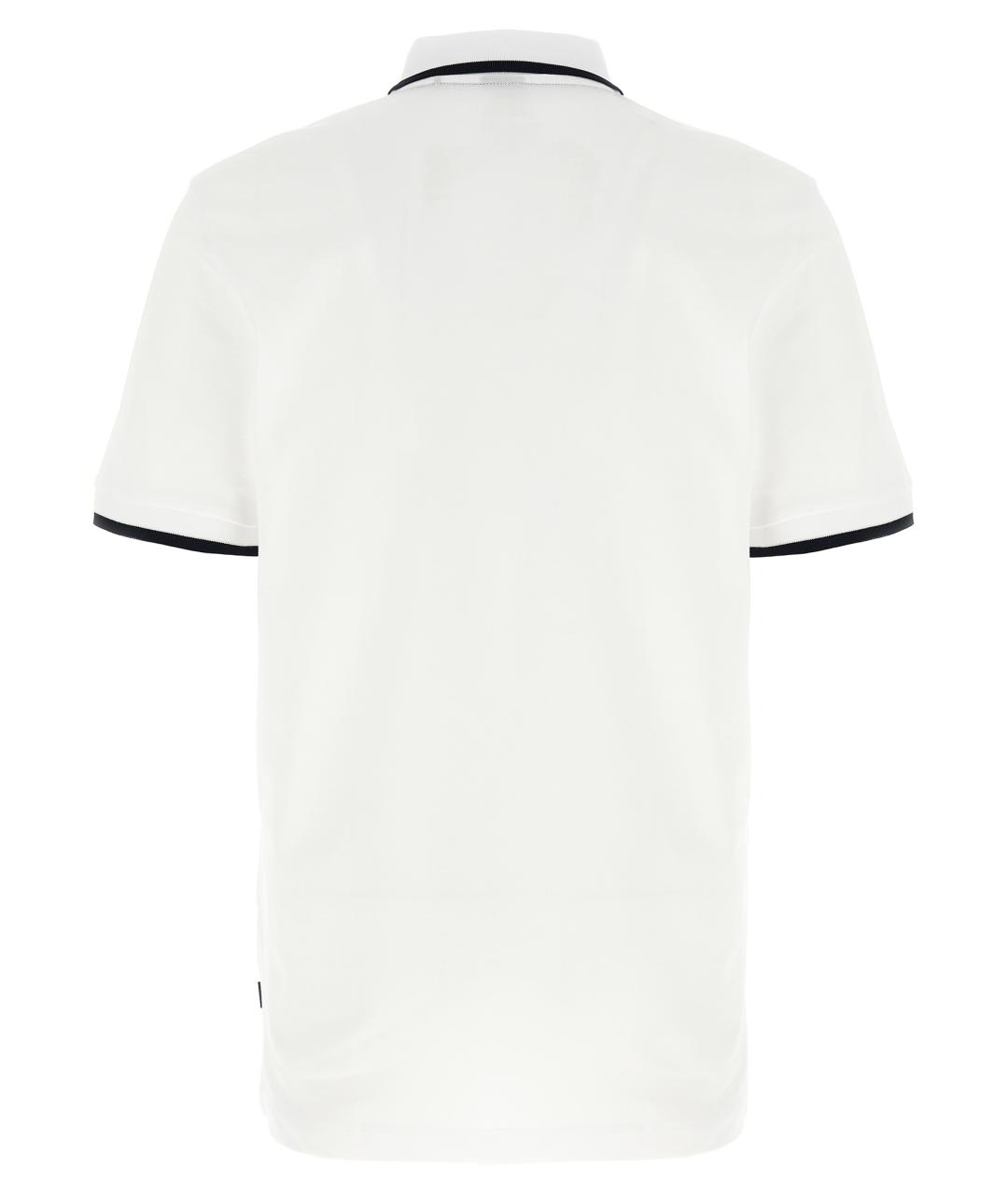 HUGO BOSS Белое хлопковое поло с коротким рукавом, фото 2