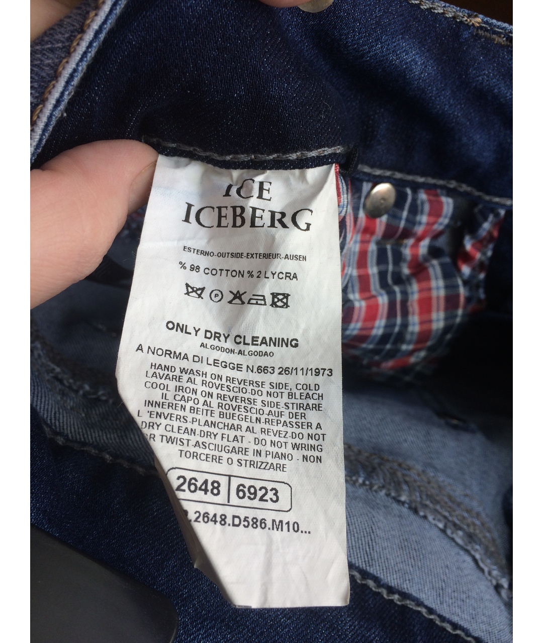 ICEBERG Синие хлопковые джинсы слим, фото 5