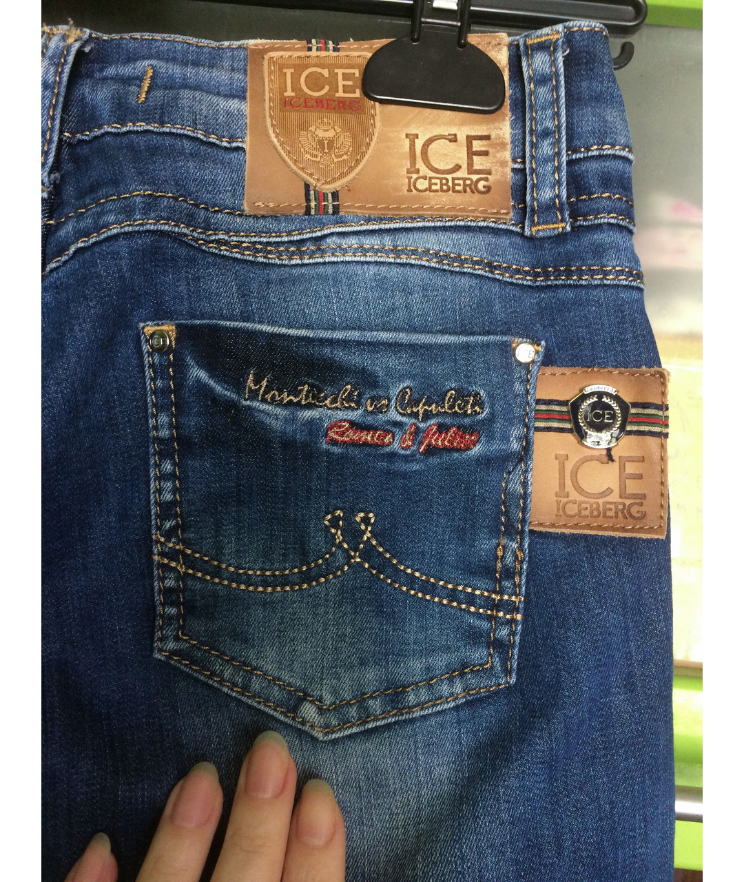 ICEBERG Синие хлопковые джинсы слим, фото 4
