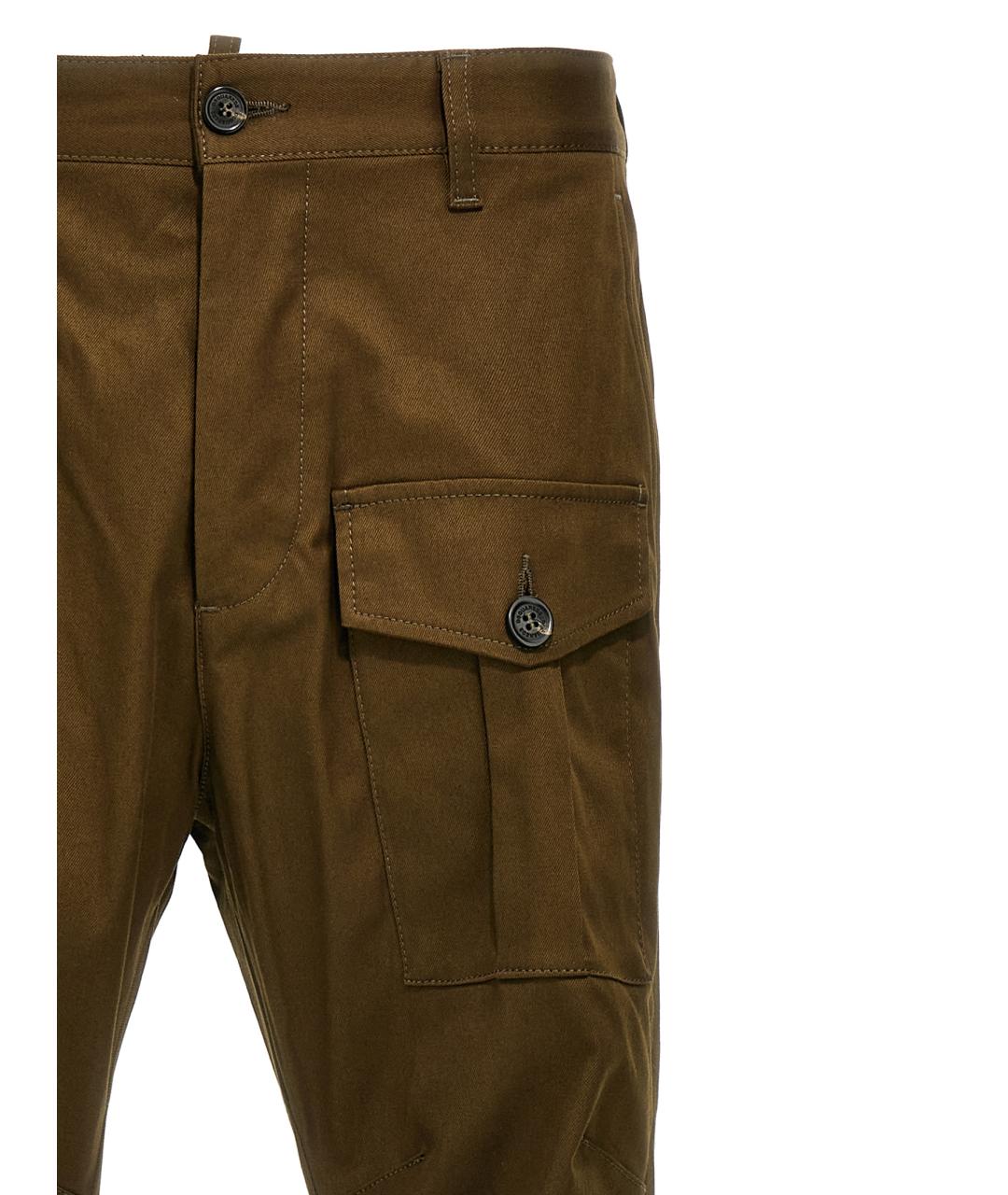 DSQUARED2 Хаки хлопковые повседневные брюки, фото 3