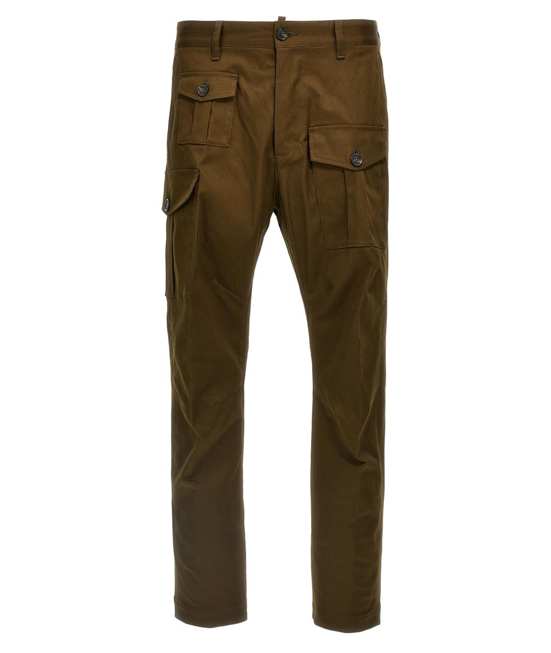DSQUARED2 Хаки хлопковые повседневные брюки, фото 1