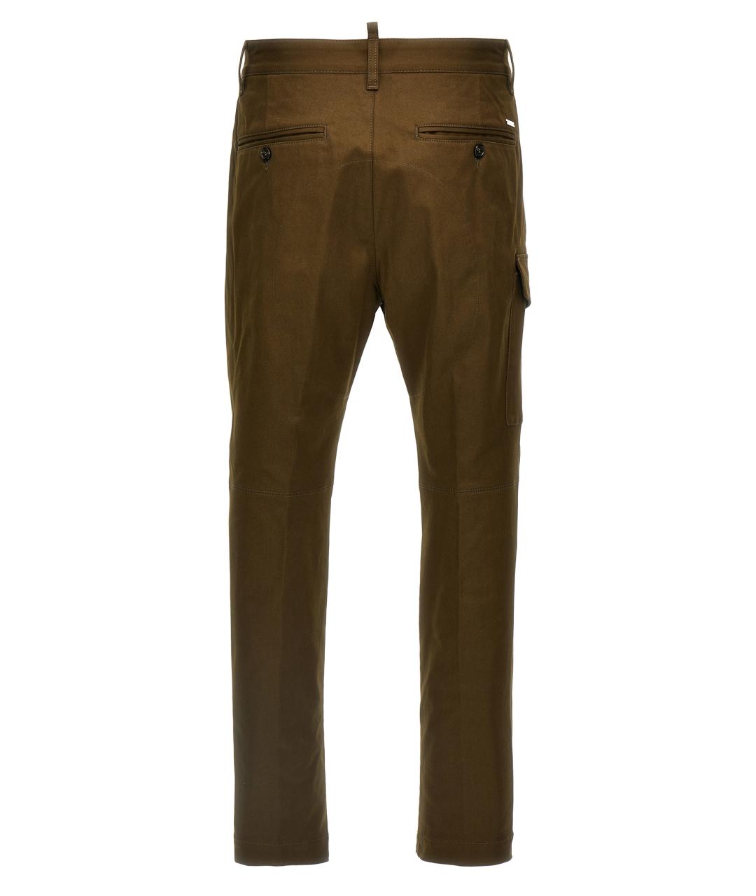 DSQUARED2 Хаки хлопковые повседневные брюки, фото 2