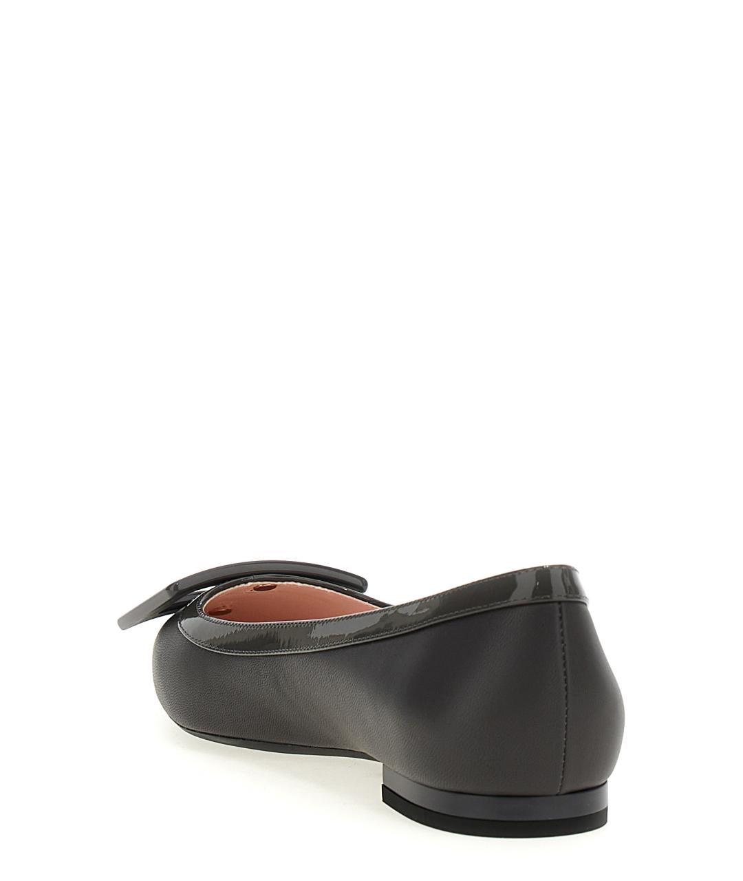 ROGER VIVIER Серые кожаные балетки, фото 3