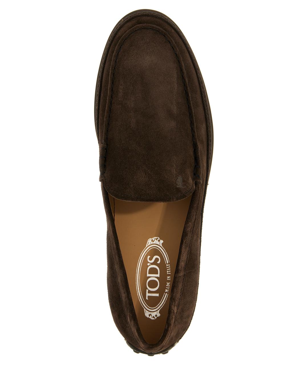 TOD'S Коричневые замшевые лоферы, фото 4