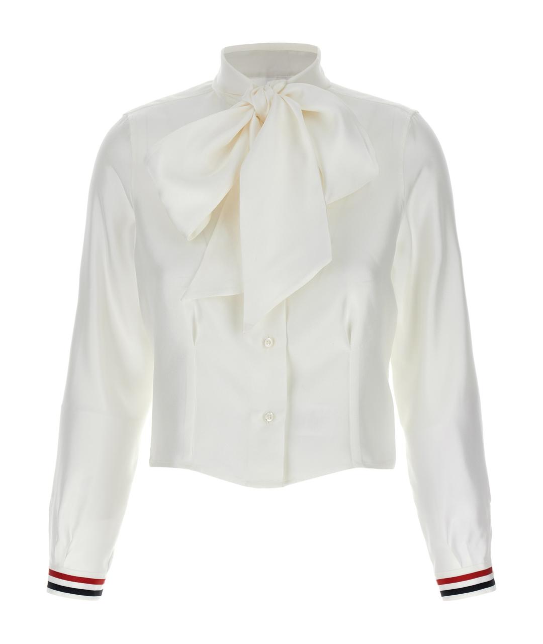 THOM BROWNE Белая шелковая блузы, фото 1