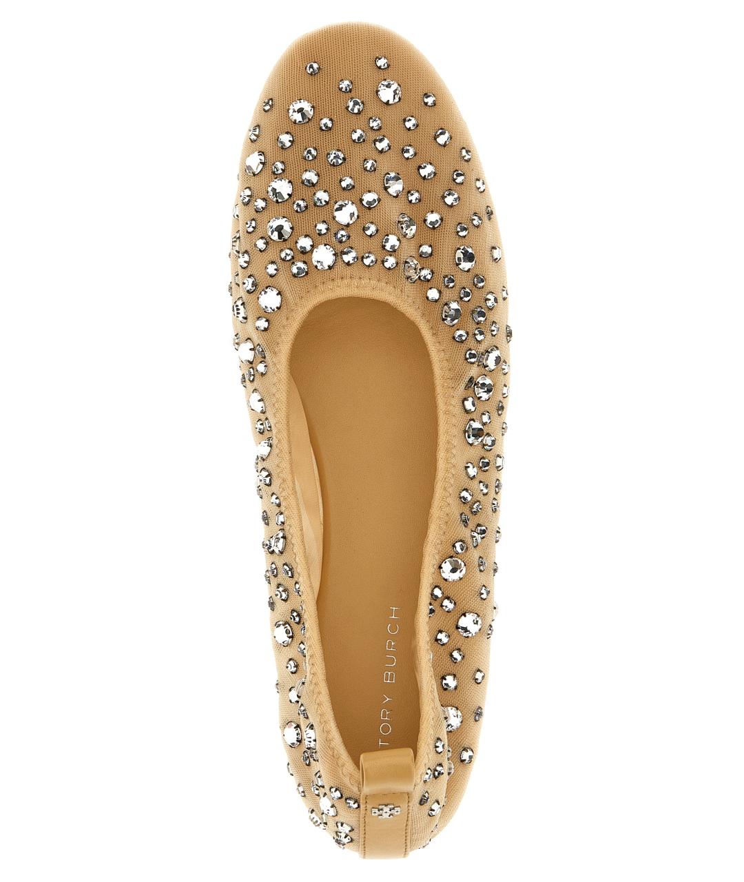 TORY BURCH Бежевые синтетические балетки, фото 4