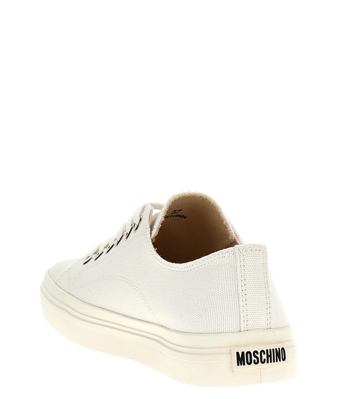 MOSCHINO Белые текстильные кеды, фото 3