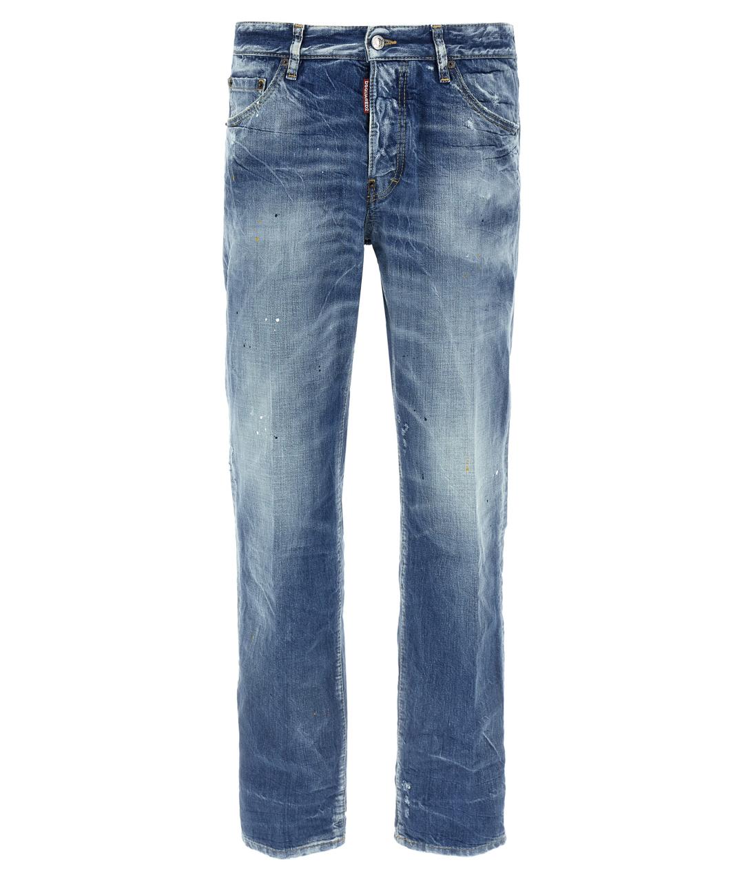 DSQUARED2 Голубые хлопковые прямые джинсы, фото 1