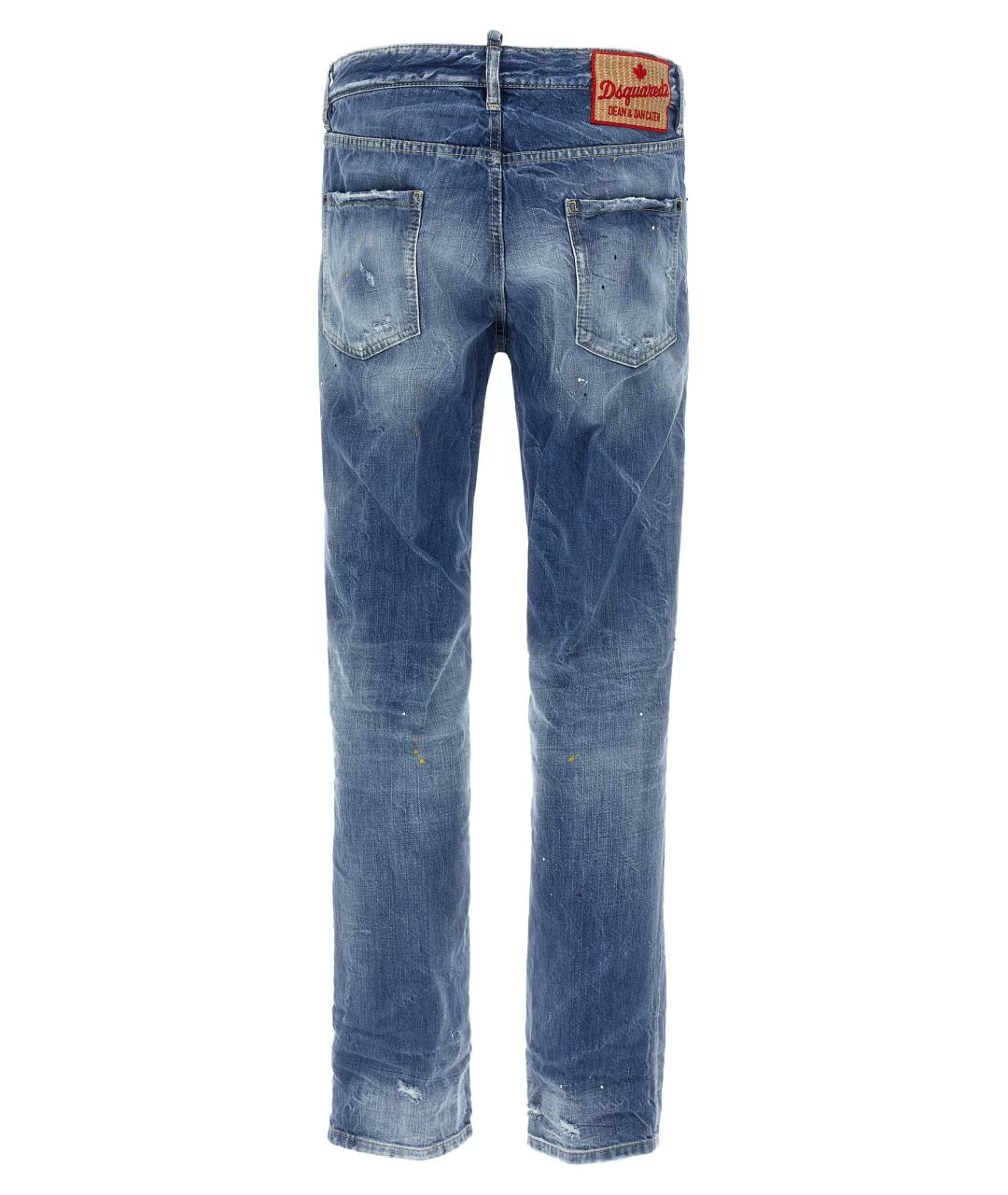 DSQUARED2 Голубые хлопковые прямые джинсы, фото 2
