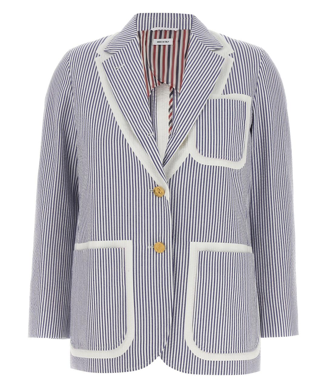 THOM BROWNE Голубой хлопковый жакет/пиджак, фото 1