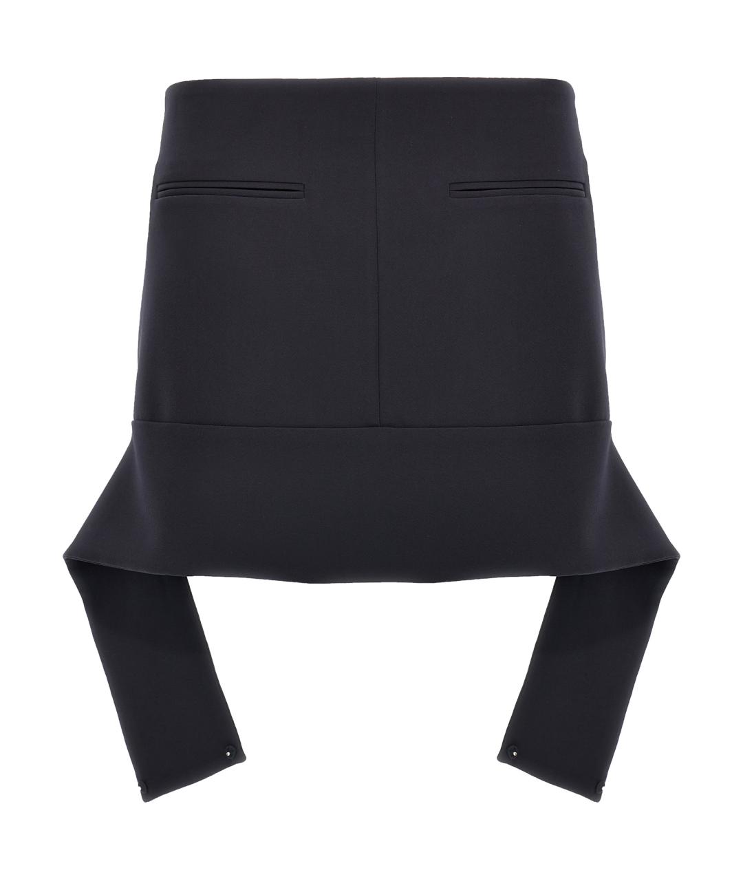 COURREGES Темно-синяя полиэстеровая юбка мини, фото 1