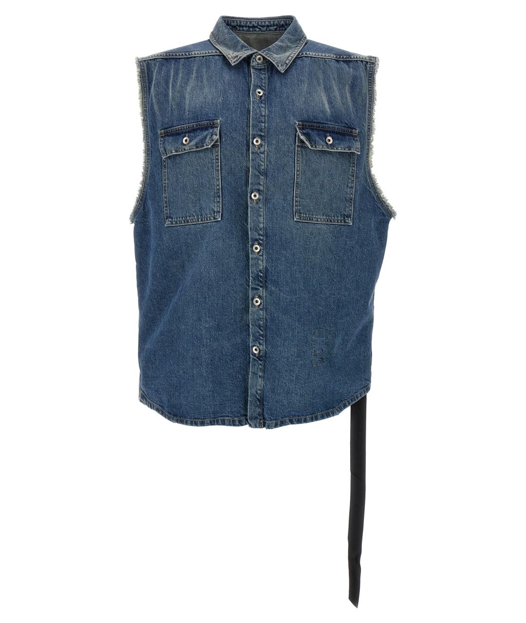 RICK OWENS DRKSHDW Синяя хлопковая кэжуал рубашка, фото 1