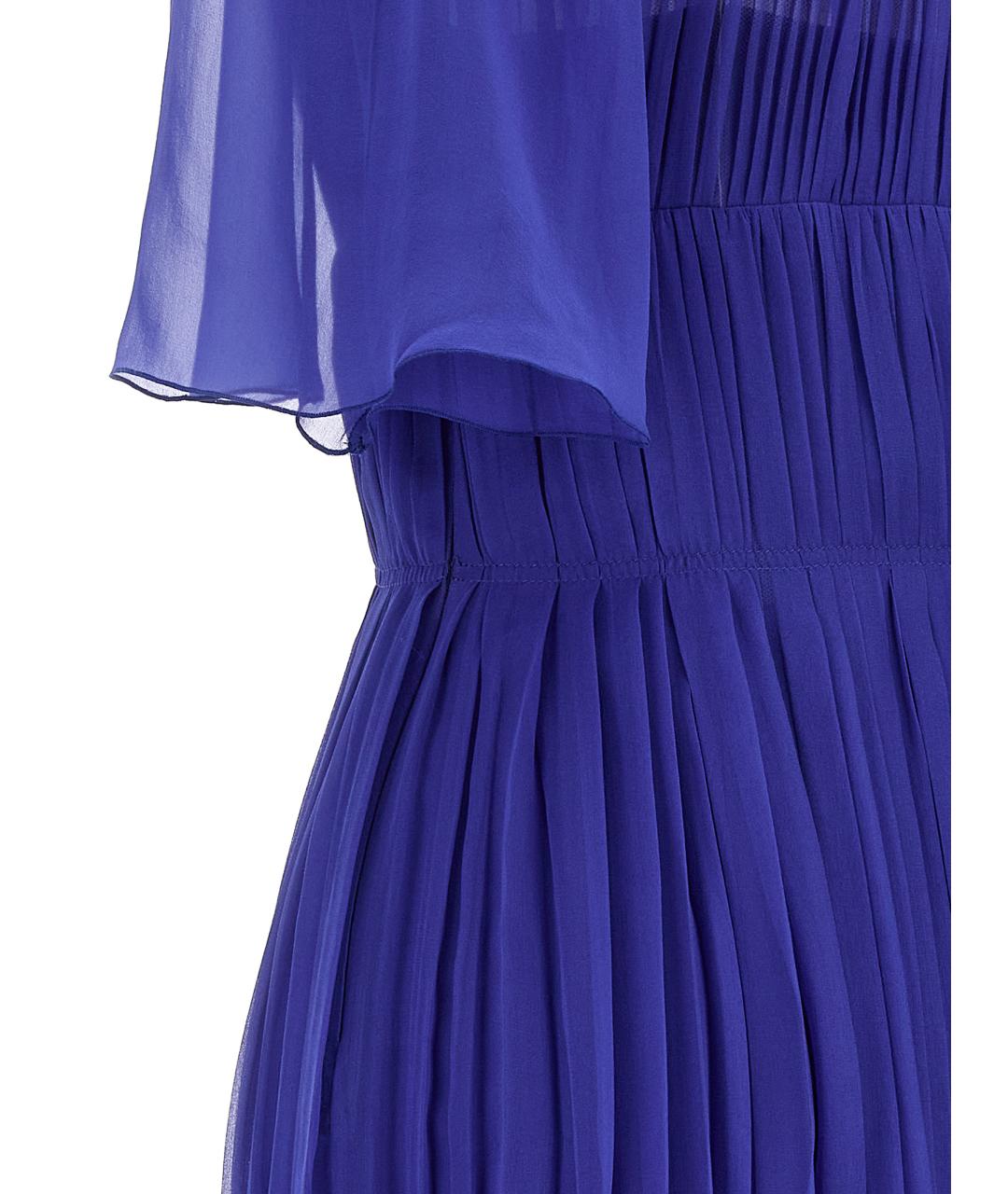 ALBERTA FERRETTI Синее шелковое вечернее платье, фото 4