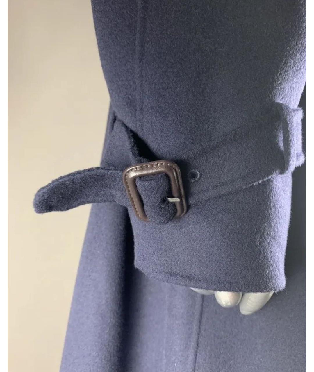 MAX MARA Темно-синее шерстяное пальто, фото 6