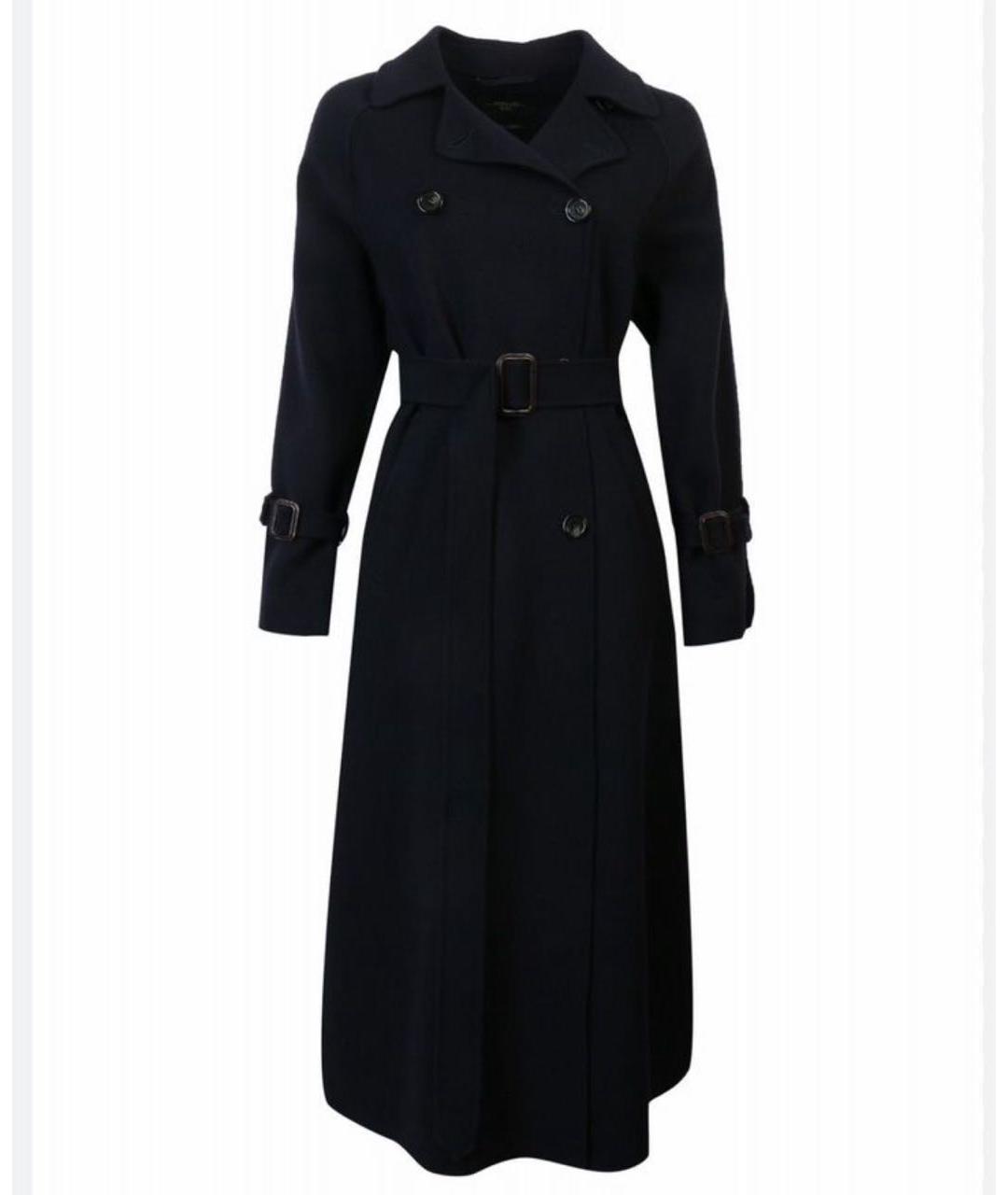 MAX MARA Темно-синее шерстяное пальто, фото 8
