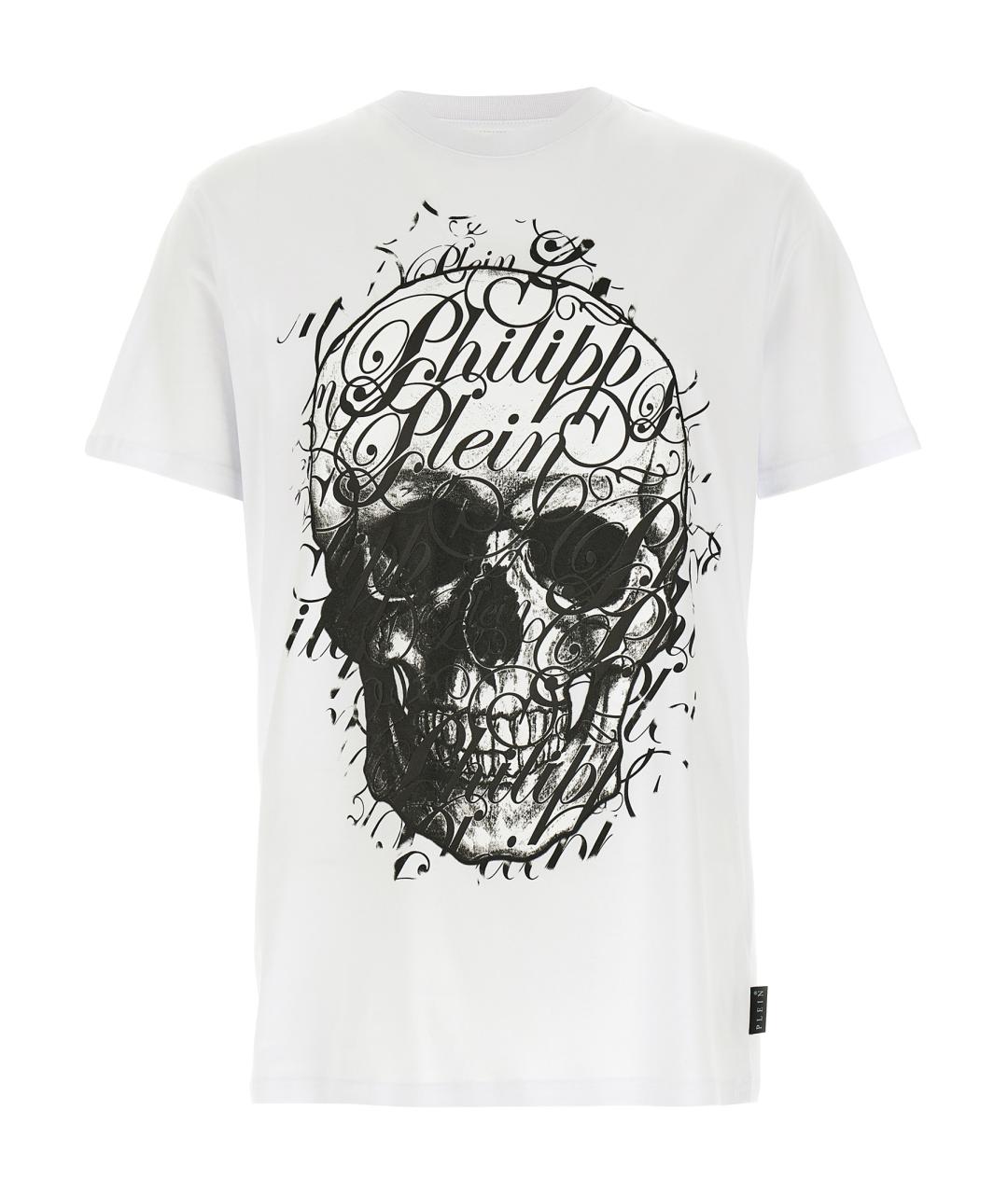 PHILIPP PLEIN Белая хлопковая футболка, фото 1