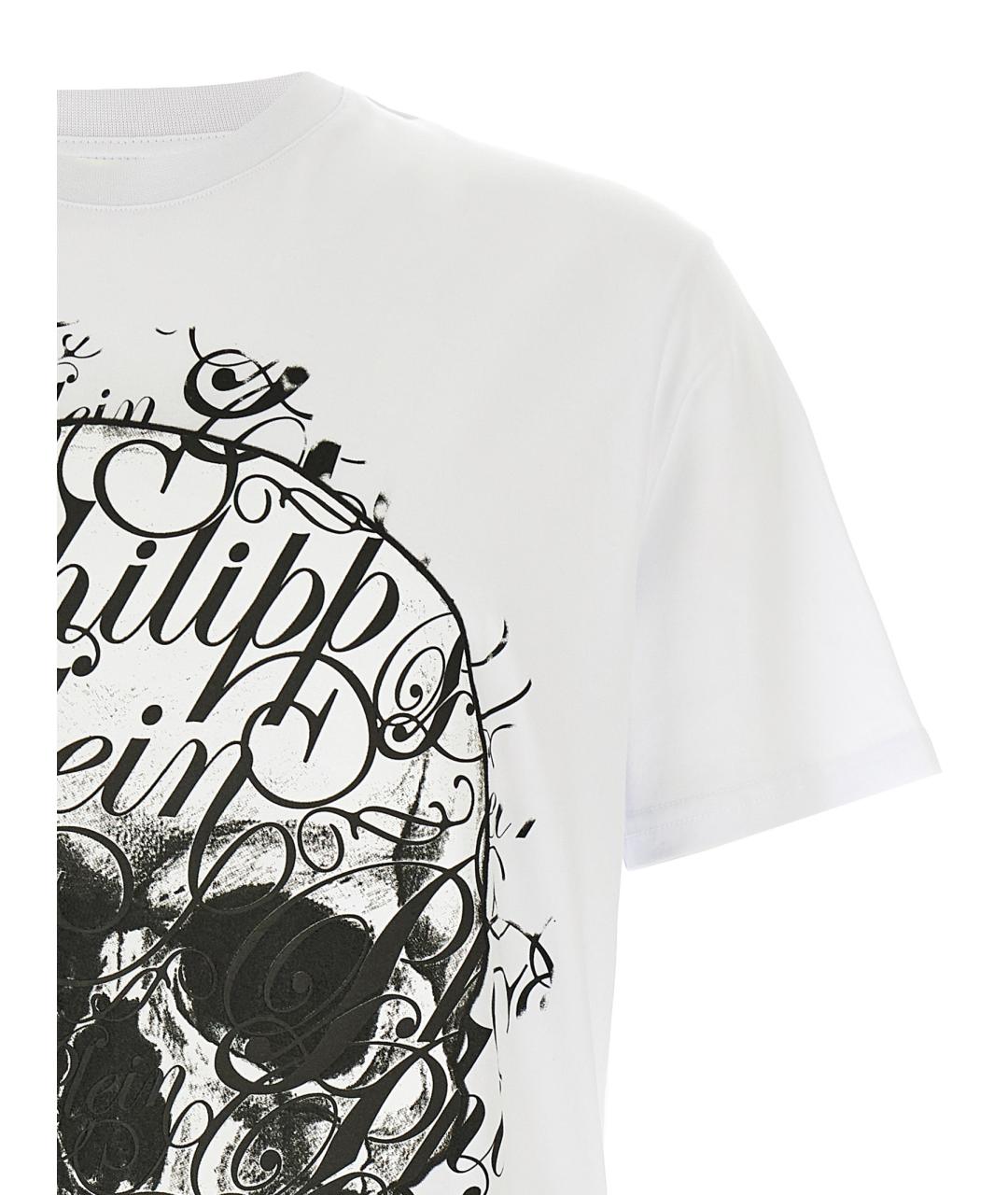 PHILIPP PLEIN Белая хлопковая футболка, фото 3