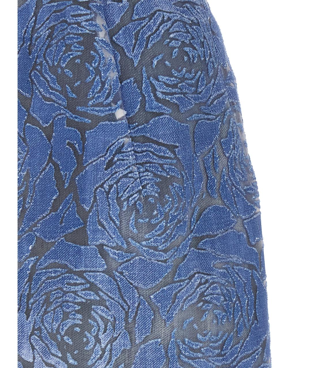 ERMANNO SCERVINO Голубое хлопковое коктейльное платье, фото 4