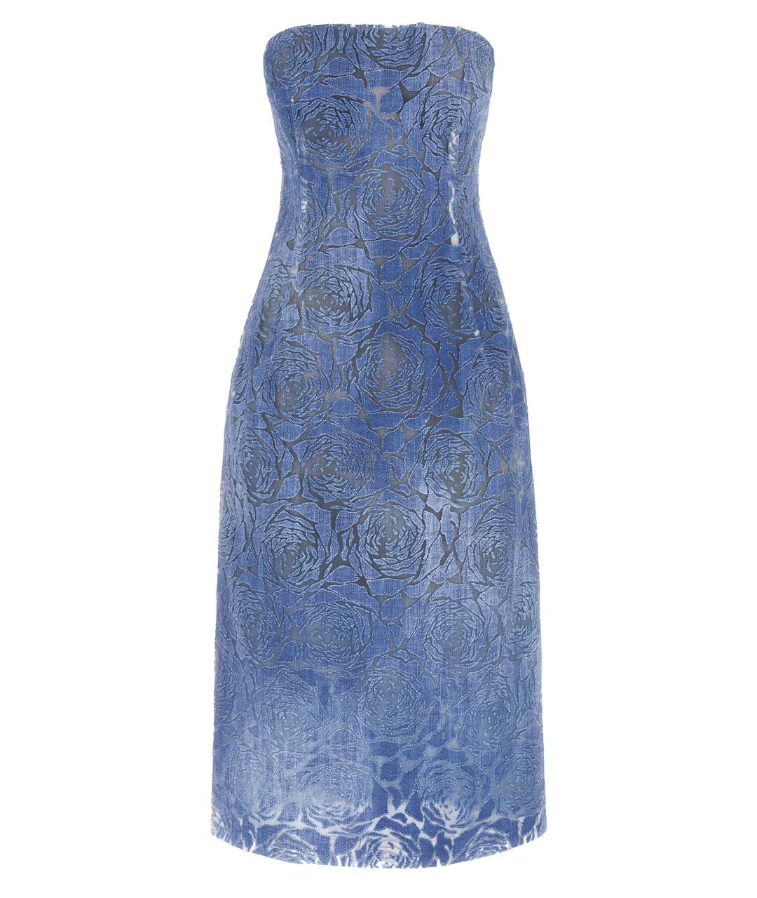 ERMANNO SCERVINO Голубое хлопковое коктейльное платье, фото 1