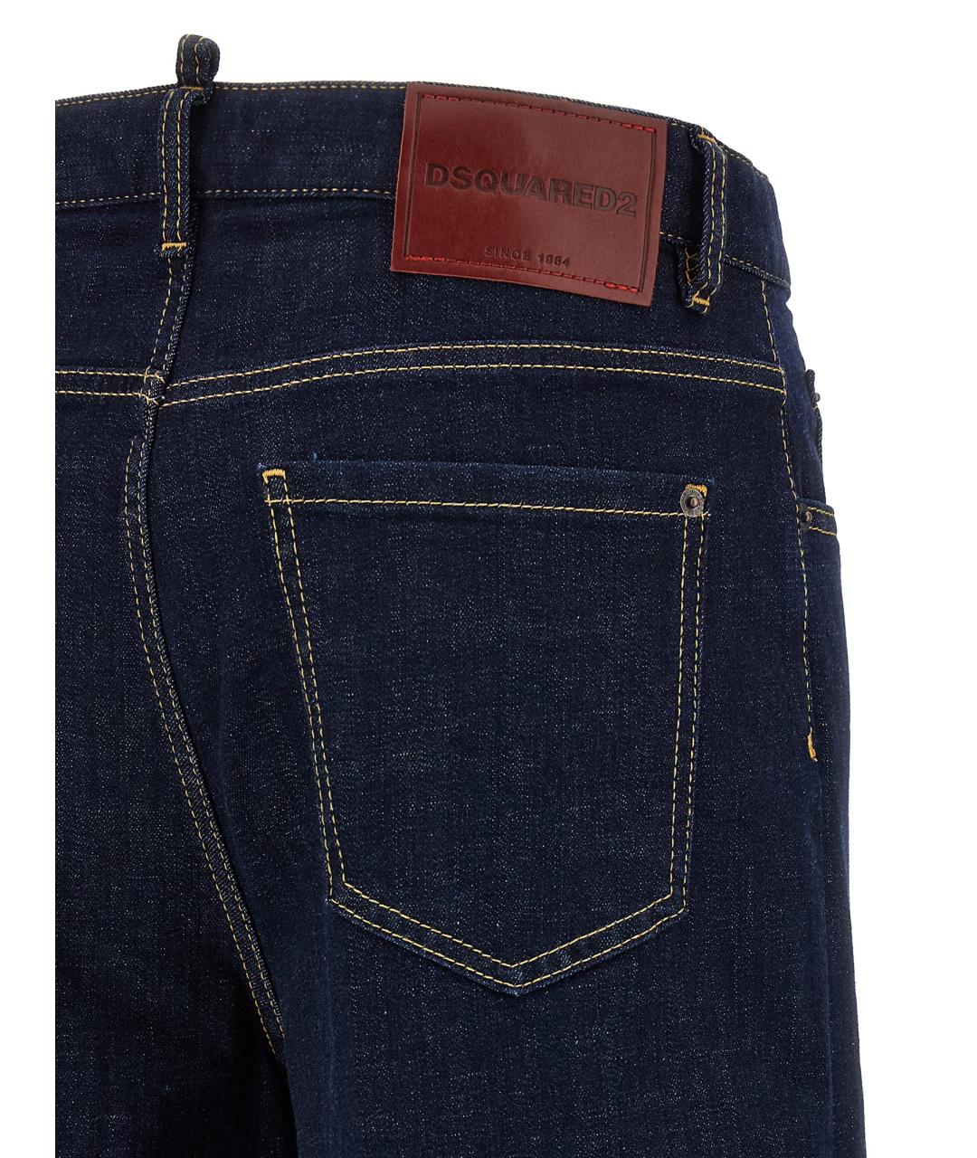 DSQUARED2 Синие хлопковые прямые джинсы, фото 4