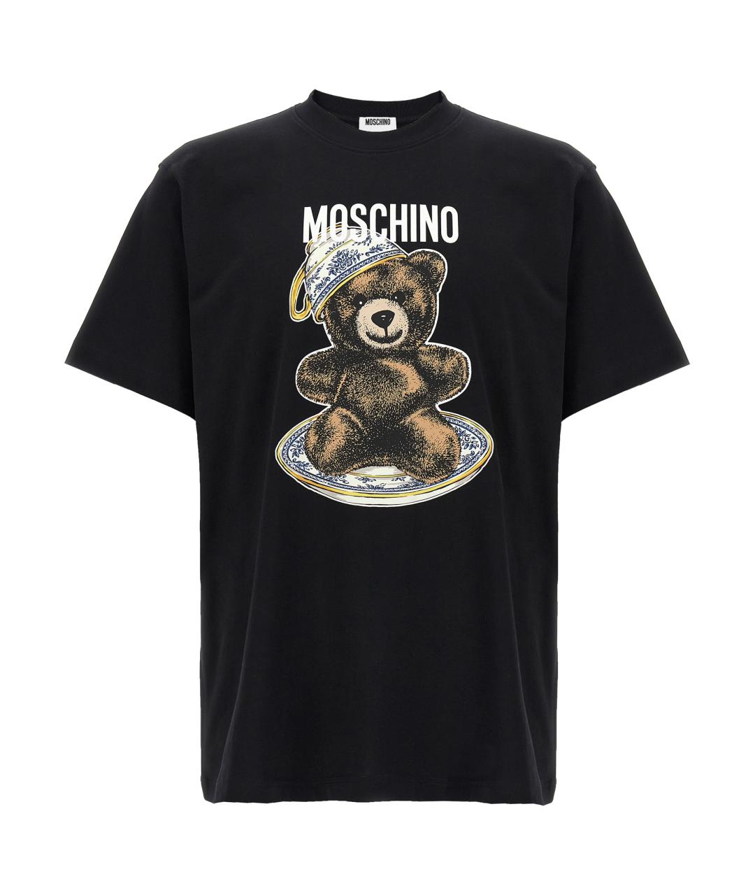 MOSCHINO Черная хлопковая футболка, фото 1
