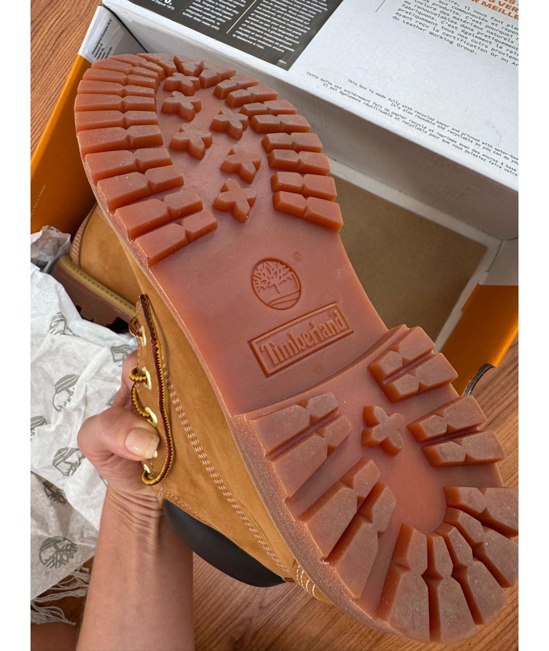 TIMBERLAND Горчичные кожаные ботинки, фото 2