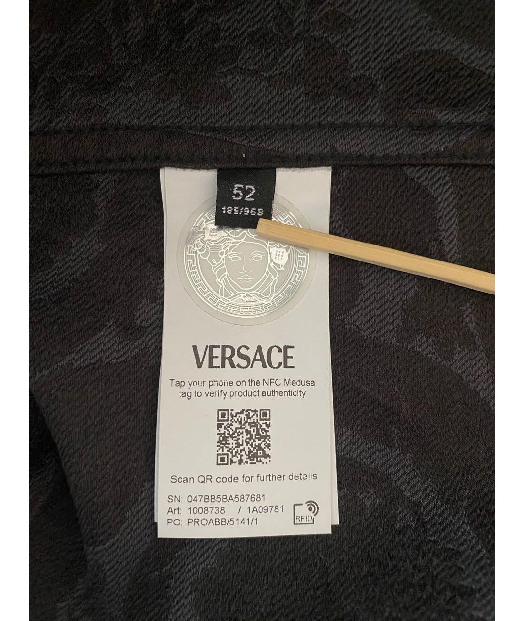 VERSACE Черная хлопковая куртка, фото 5