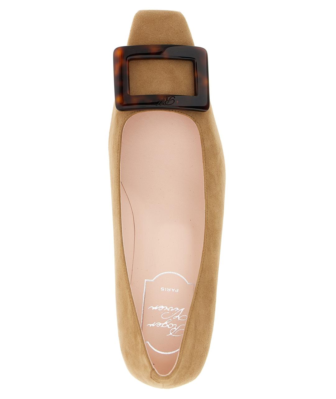 ROGER VIVIER Бежевые замшевые туфли, фото 4