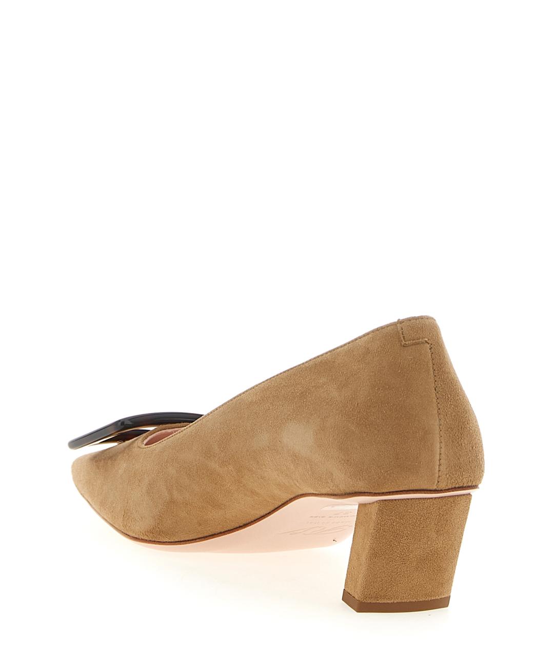ROGER VIVIER Бежевые замшевые туфли, фото 3